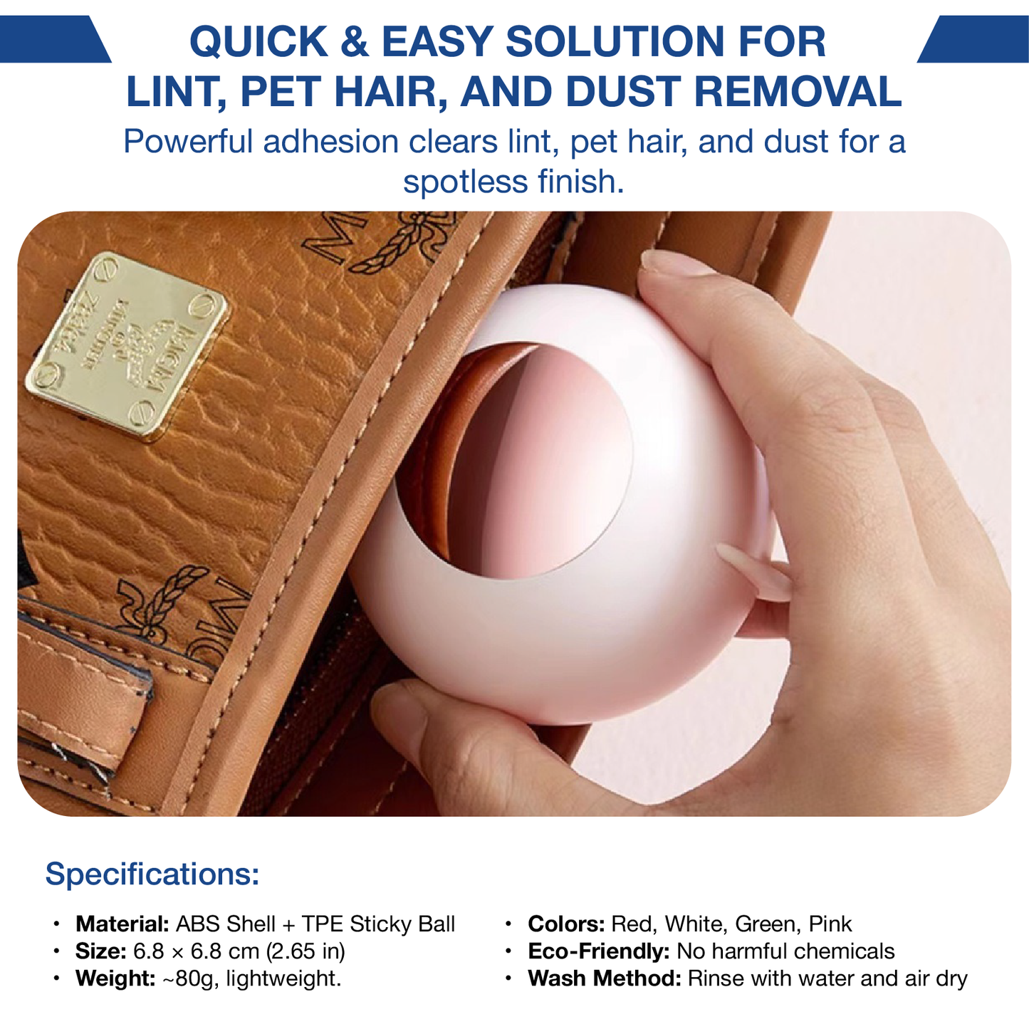 Holdcling™ RolliClean – Portable Pet Hair & Lint Remover Ball