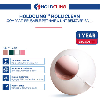 Holdcling™ RolliClean – Portable Pet Hair & Lint Remover Ball