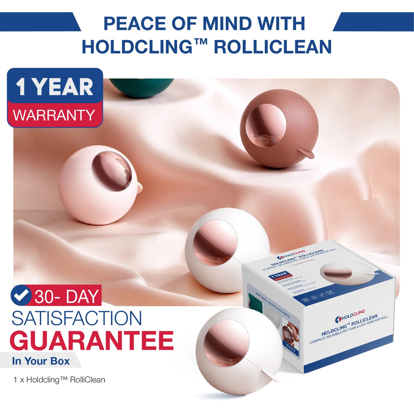 Holdcling™ RolliClean – Portable Pet Hair & Lint Remover Ball